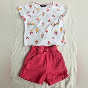 Souris mini pink summer tshirt shorts set 3T
